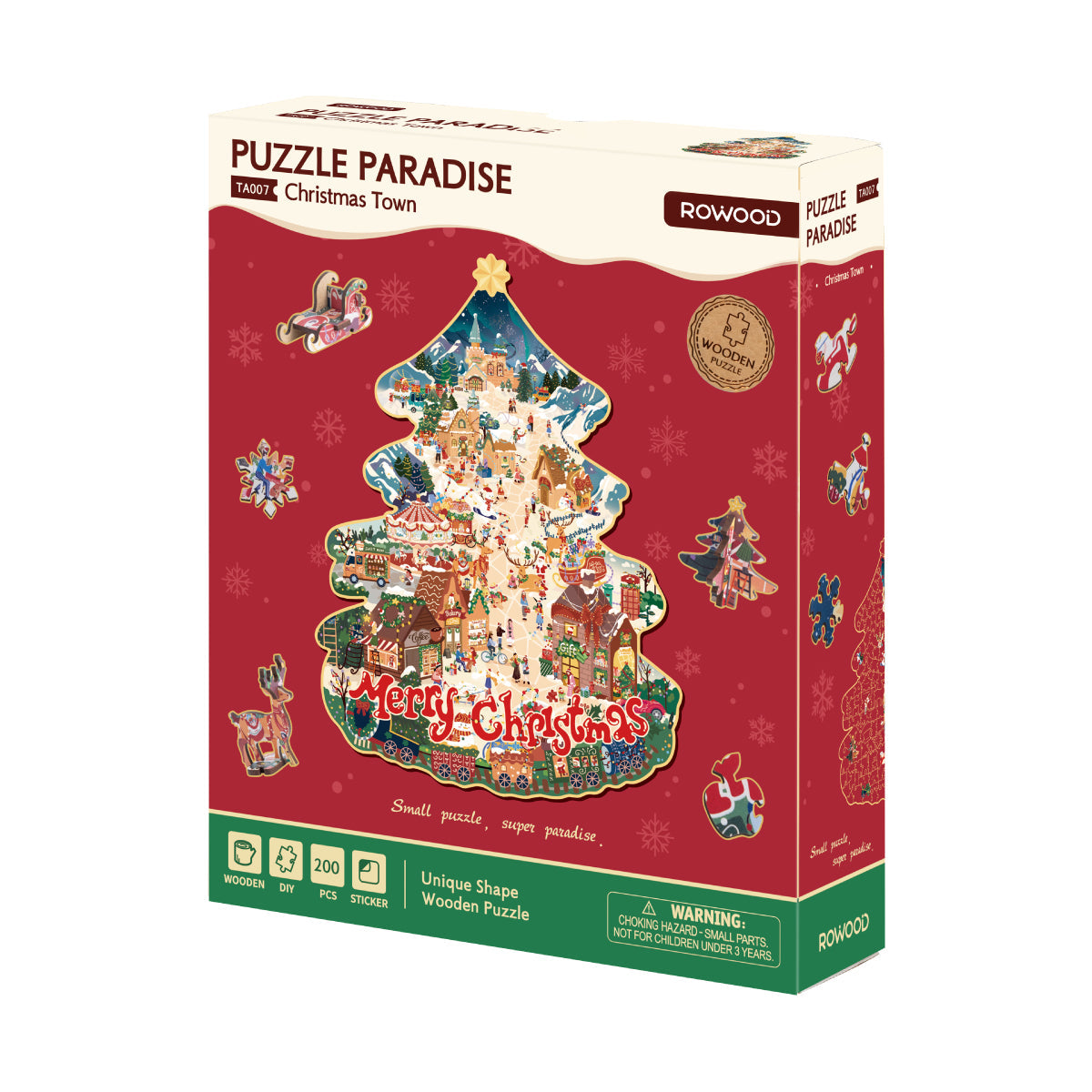 Rowood Christmas Town Wooden Jigsaw Puzzle TA007