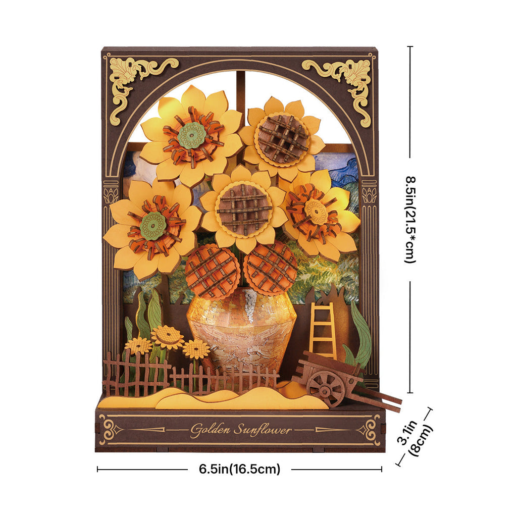Rowood 3D Wooden Puzzle - Golden Sunflower TH002