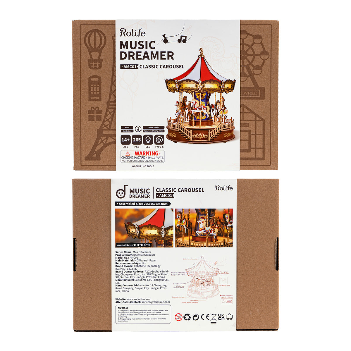 Rolife 3D Wooden Puzzle - Classic Carousel AMC01