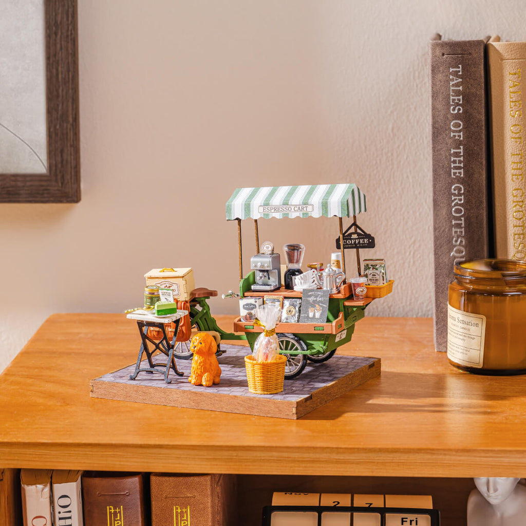 Rolife Aromatic Coffee Cart DIY Miniature House DG182
