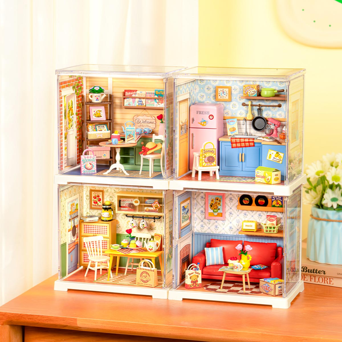 Rolife Country Blue Lounge Mini Super Creator DIY Miniature House DWS05B