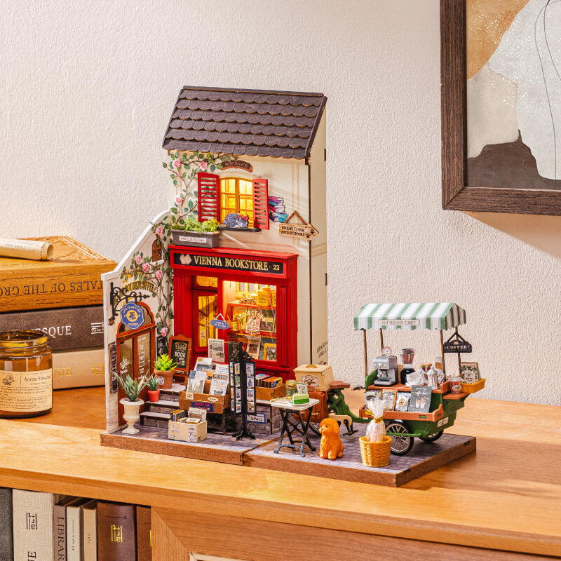 Rolife Aromatic Coffee Cart DIY Miniature House DG182