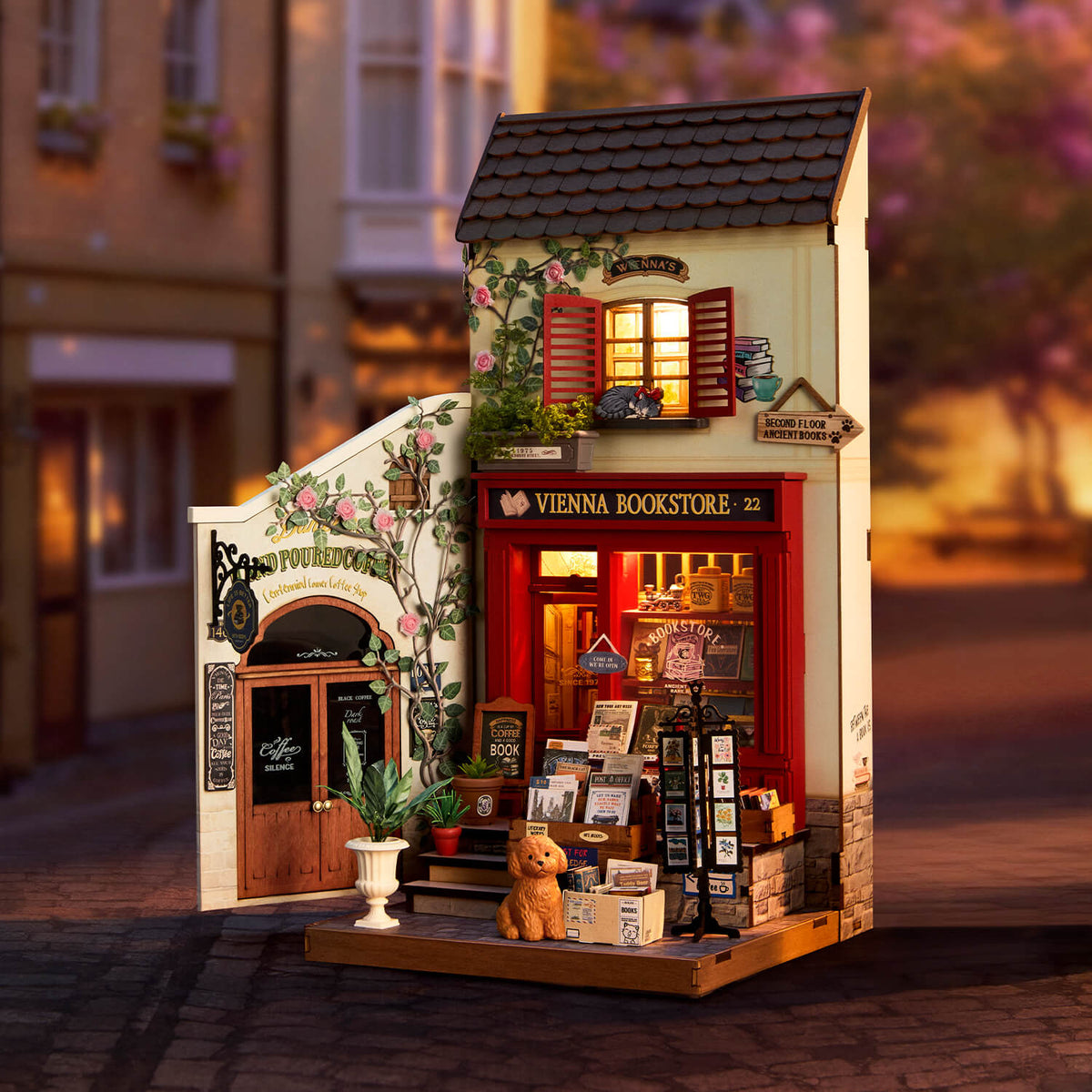 Rolife Vienna Bookstore DIY Miniature House DG183