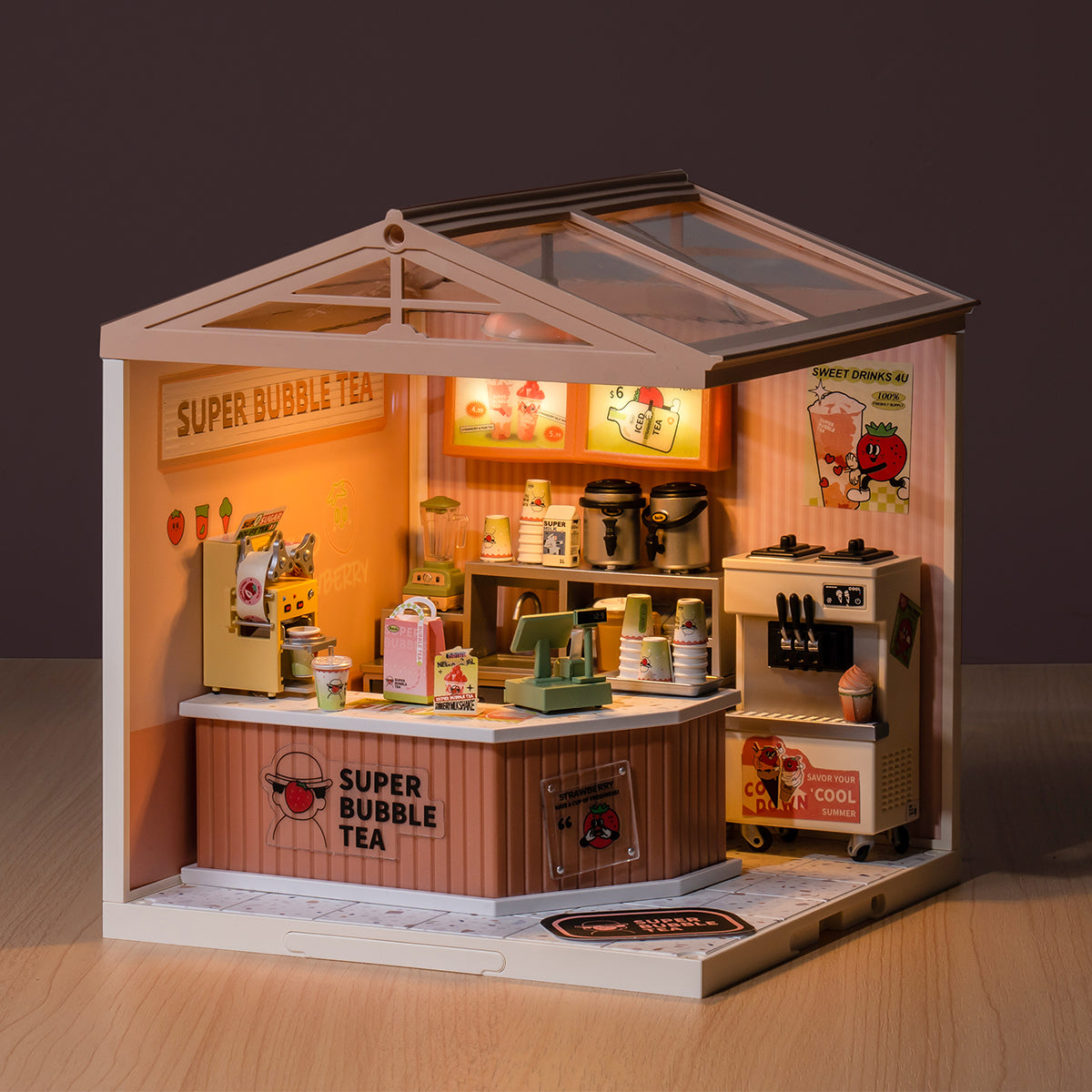 Rolife Double Joy Bubble Tea Super Creator Miniature House DW006