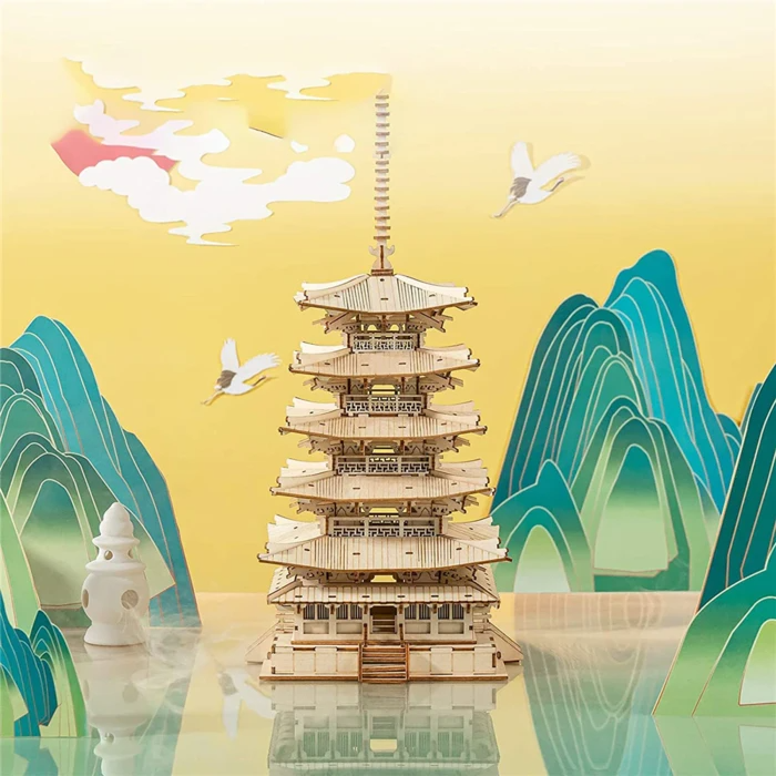 Rolife Modern 3D Wooden Puzzle - Five-storied Pagoda TGN02