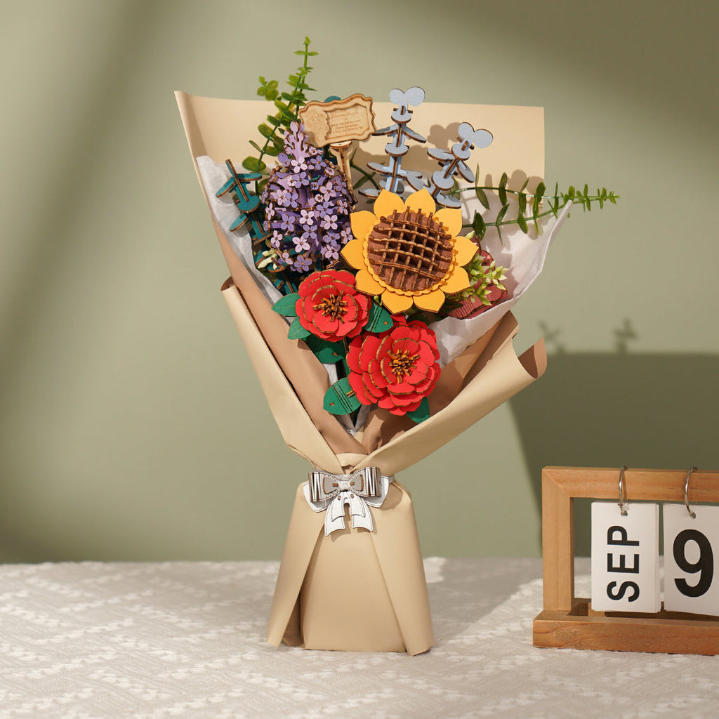 Rowood 3D Wooden Puzzle - Wooden Flower Bouquet TW01H